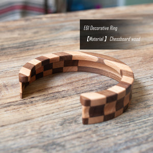Coffee Machine E61 Decorative Ring Anti Scalding Ring Checkerboard Colored Wood