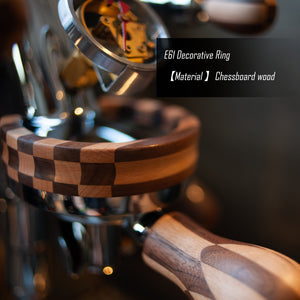 Coffee Machine E61 Decorative Ring Anti Scalding Ring Checkerboard Colored Wood