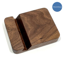 Load image into Gallery viewer, Tablet Phone Stand, Product Size is Suitable for Most Mobile Phones and PAD Products in The Market.North American Black Walnut.
