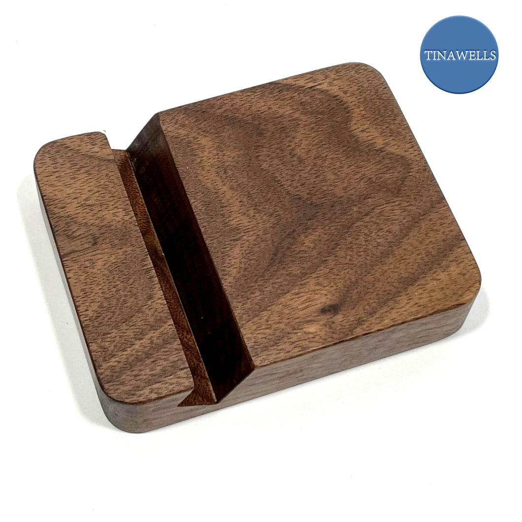 Tablet Phone Stand, Product Size is Suitable for Most Mobile Phones and PAD Products in The Market.North American Black Walnut.